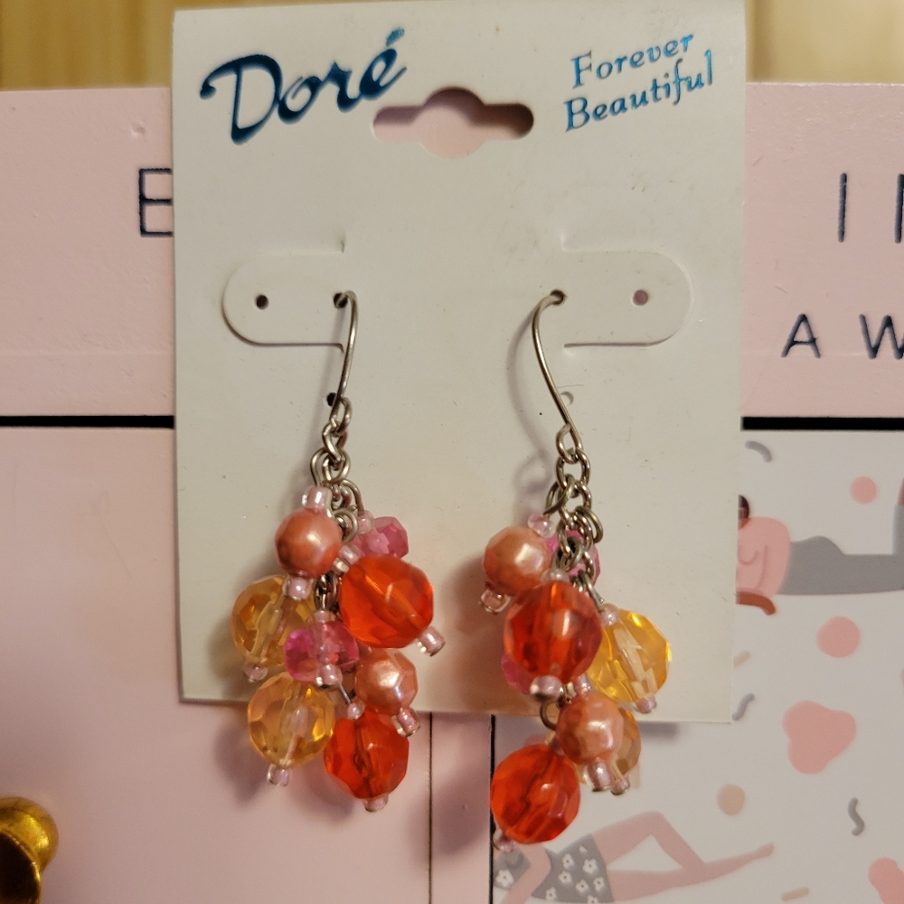 Multi color beads earrings